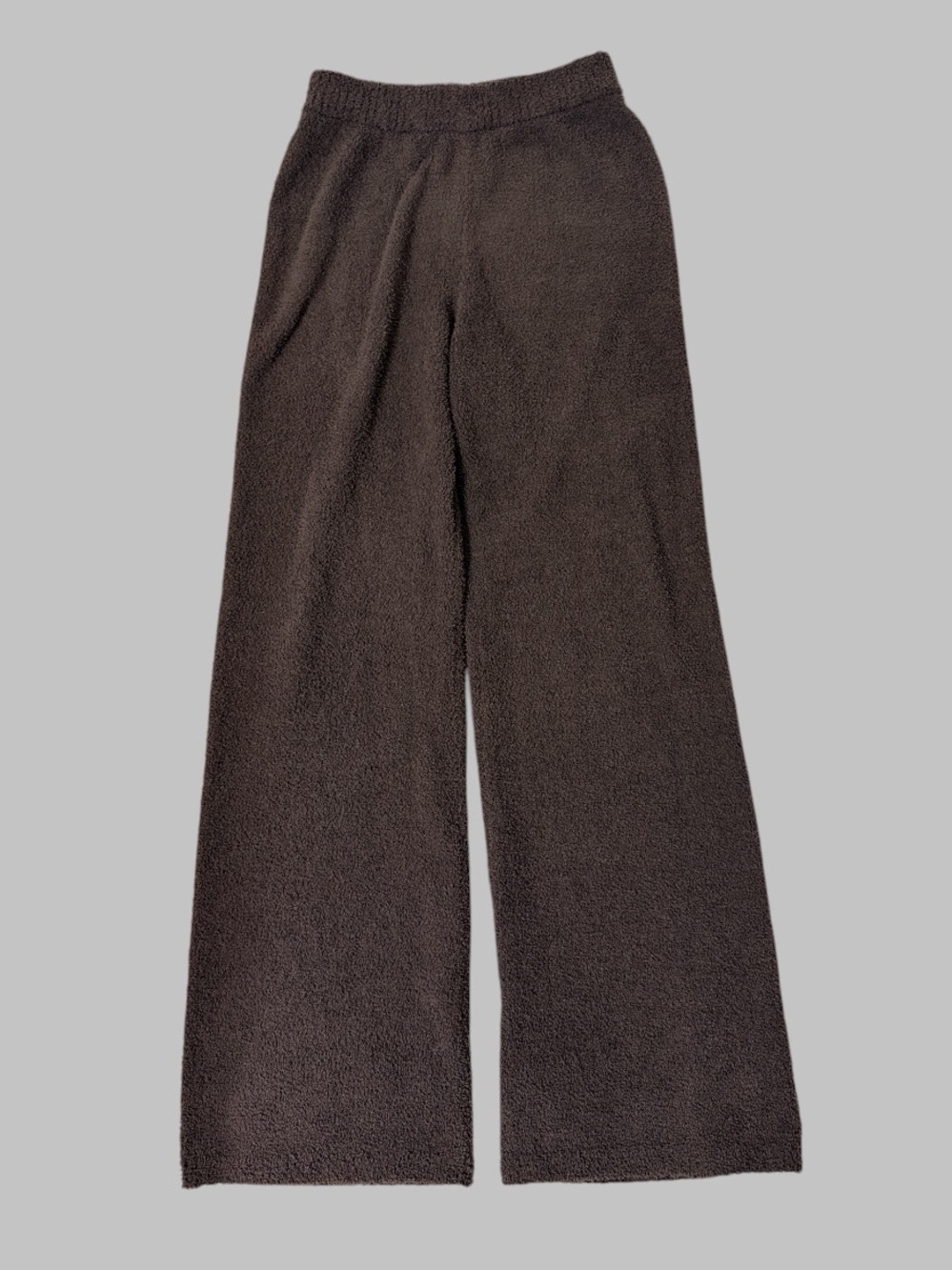 Nuuds Dark Brown Fuzzy Wide-Leg Lounge Pants